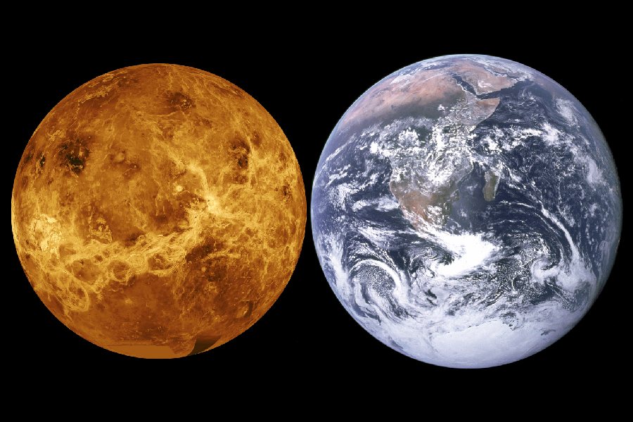 Venus and Earth