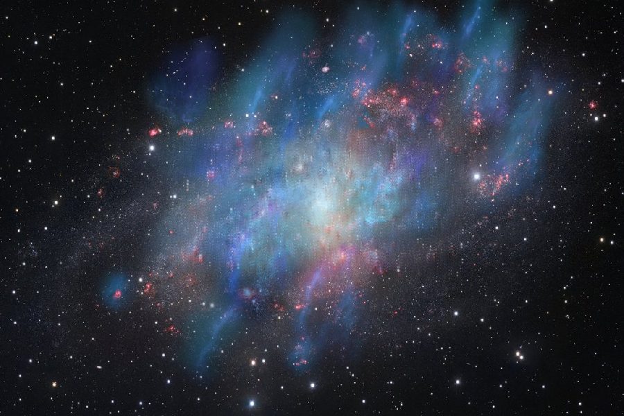 blue giant star and Triangulum Galaxy
