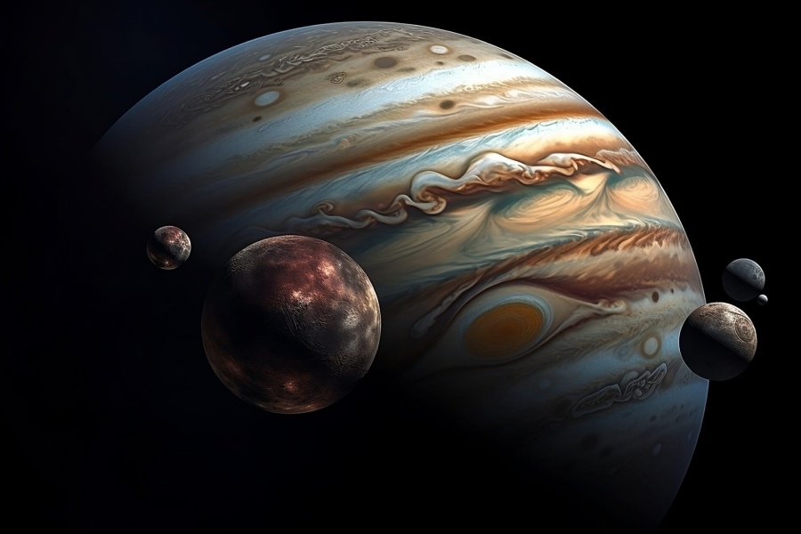 Tidal forces between Jupiter and moons